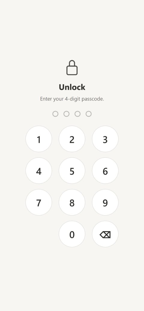 CrewNote — passcode lock screen
